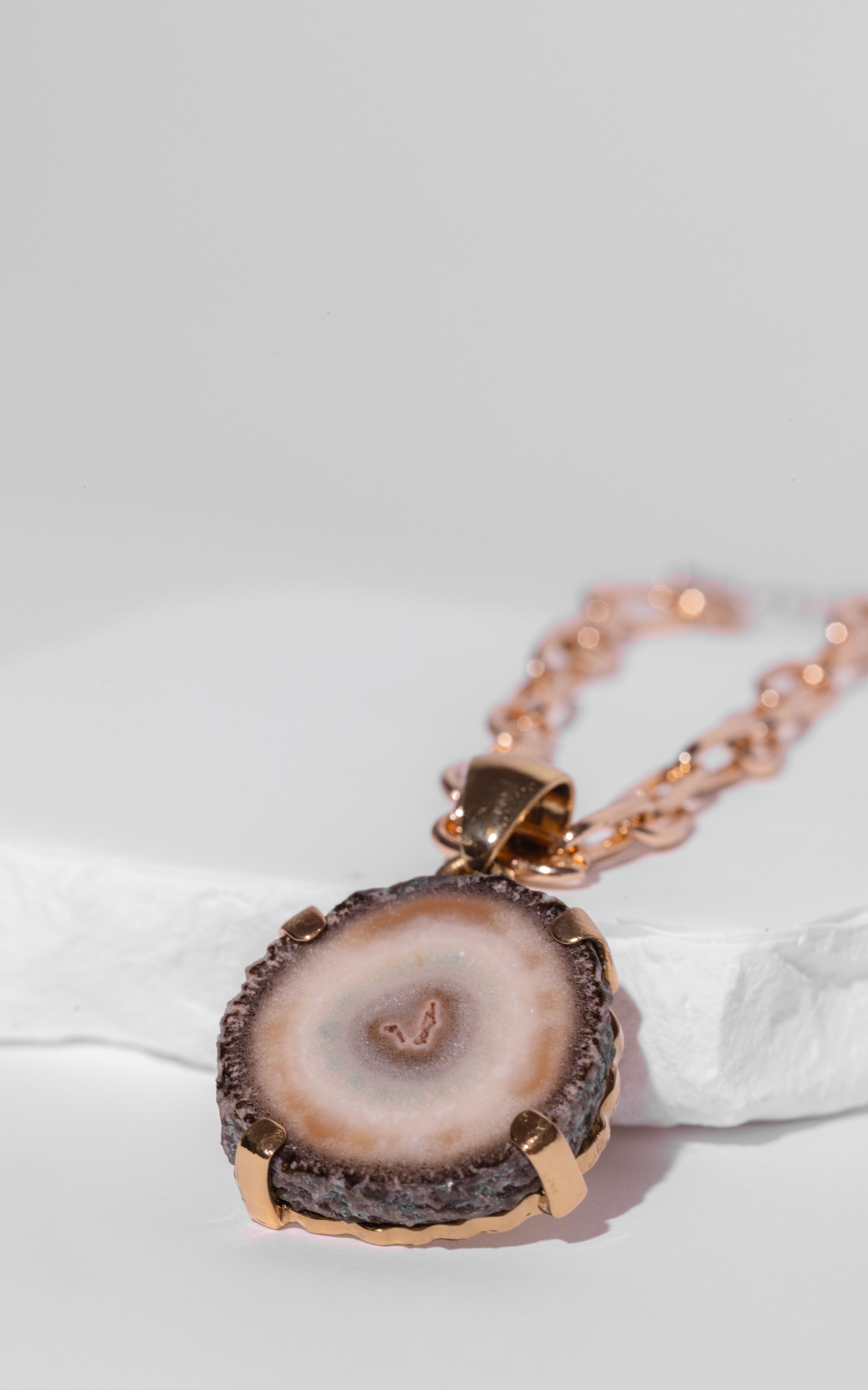Alchemia - Amethyst Round Brown Pendant