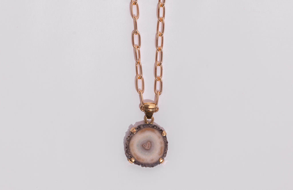 Alchemia - Amethyst Round Brown Pendant