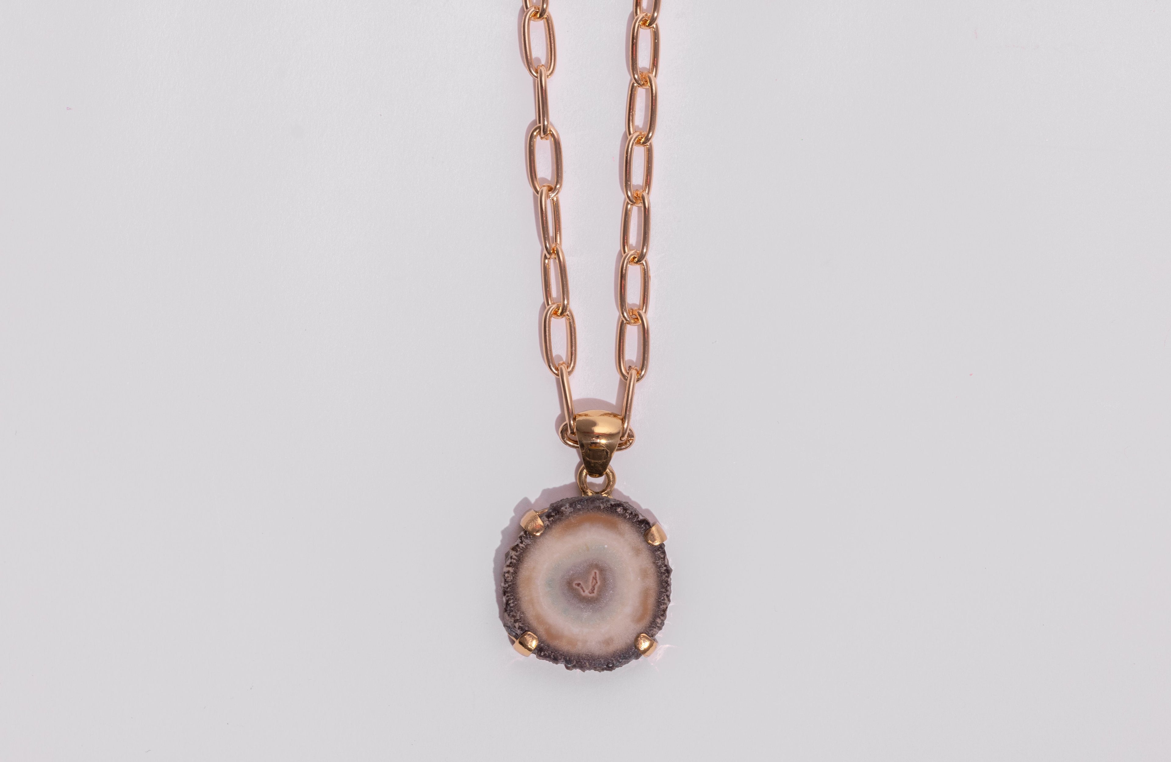 Alchemia - Amethyst Round Brown Pendant