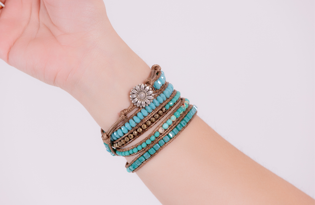 Long Strand Braclet - Caribbean Blue