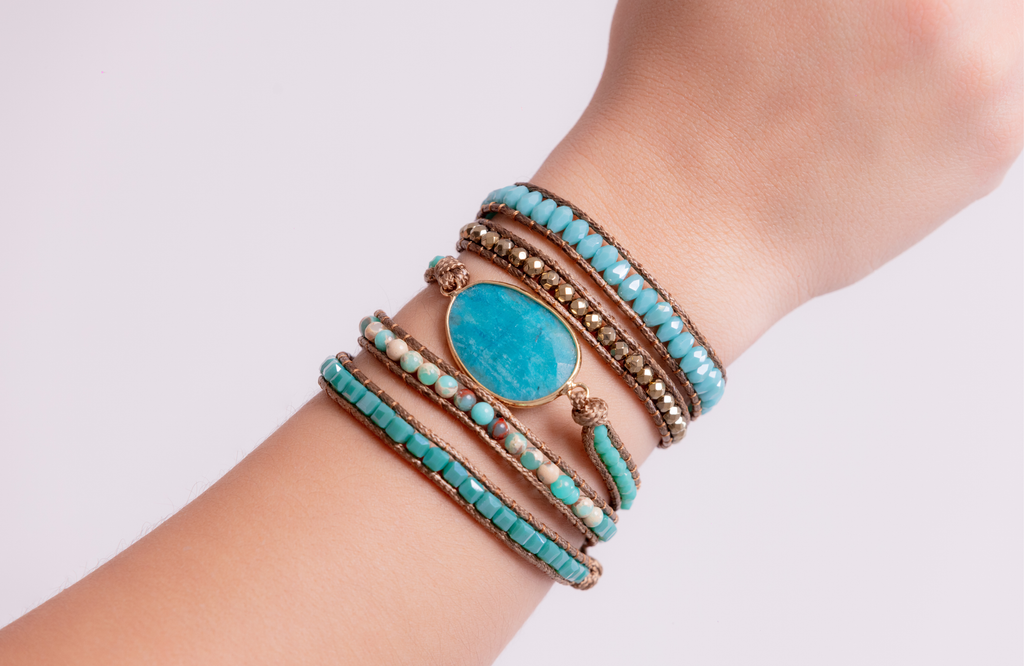 Long Strand Braclet - Caribbean Blue