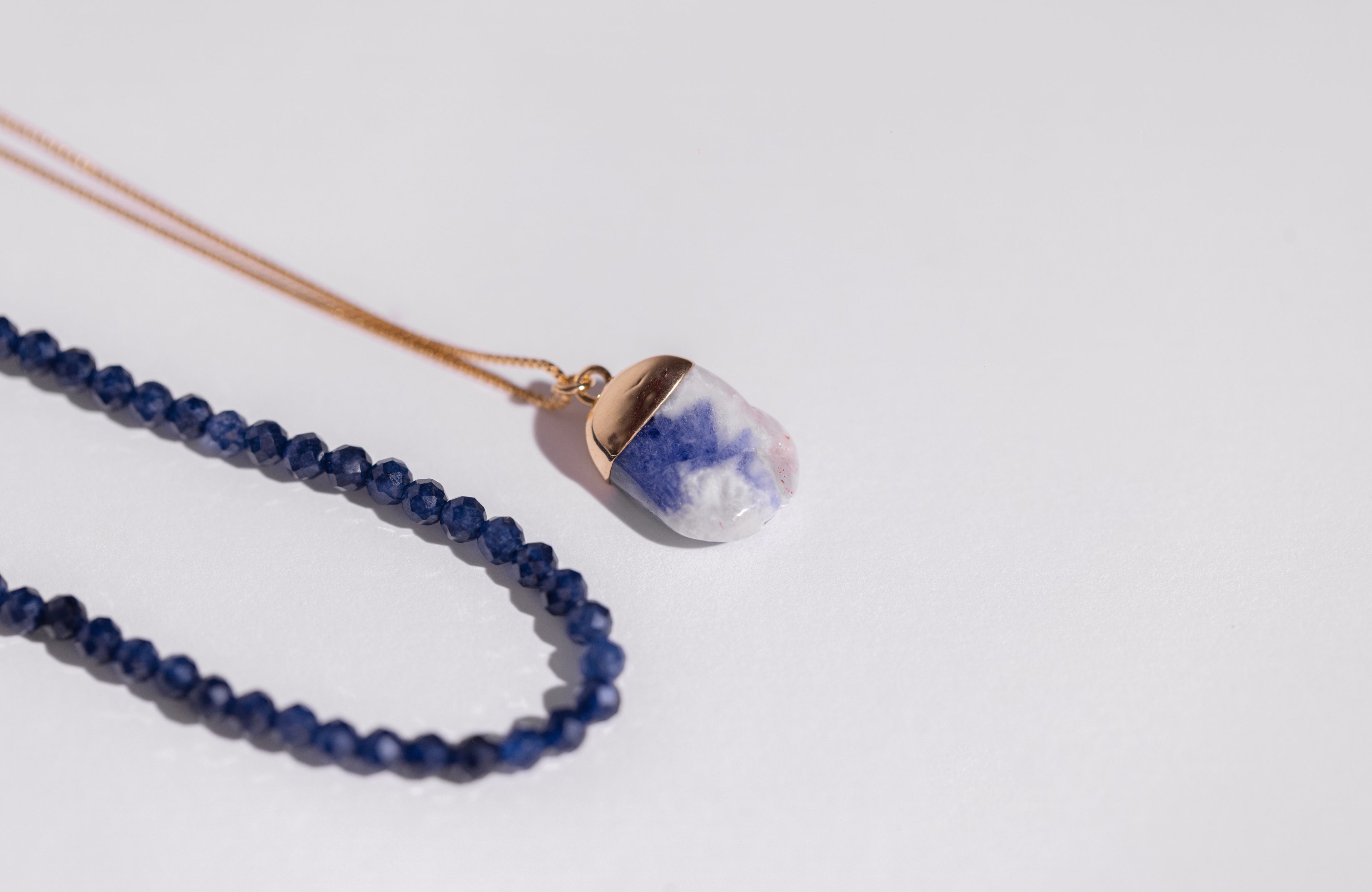 Natural Gems Beaded blue quartz Chocker